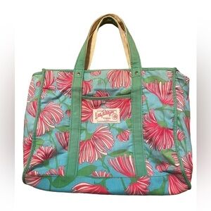 Lilly Pulitzer originals blue, green, and pink floral large tote bag